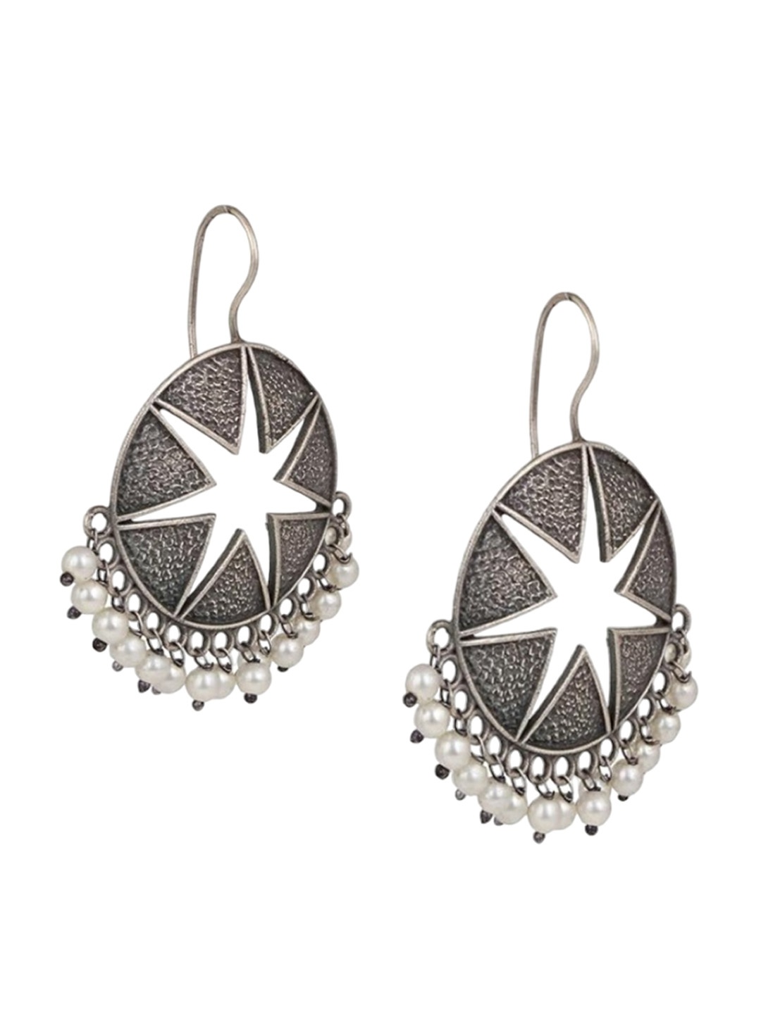 

EL REGALO Beaded Contemporary Drop Earrings, Silver