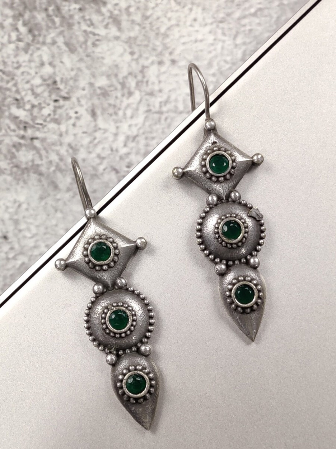 

EL REGALO Contemporary Drop Earrings, Silver