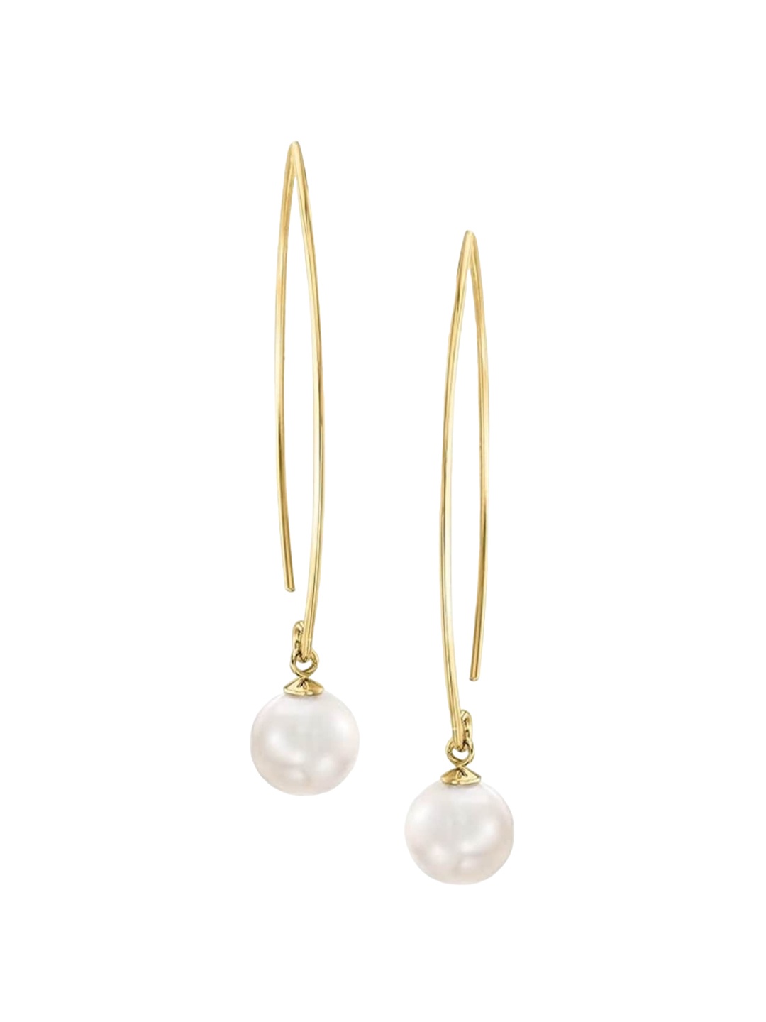 

EL REGALO Gold-Plated Contemporary Drop Earrings