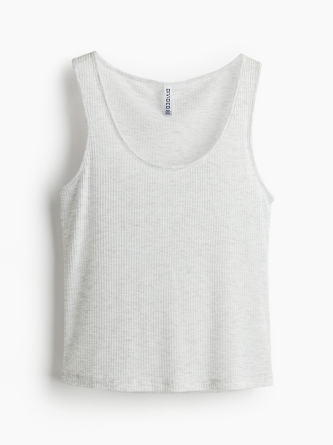 

H&M Sheer Ribbed Vest Top, Grey