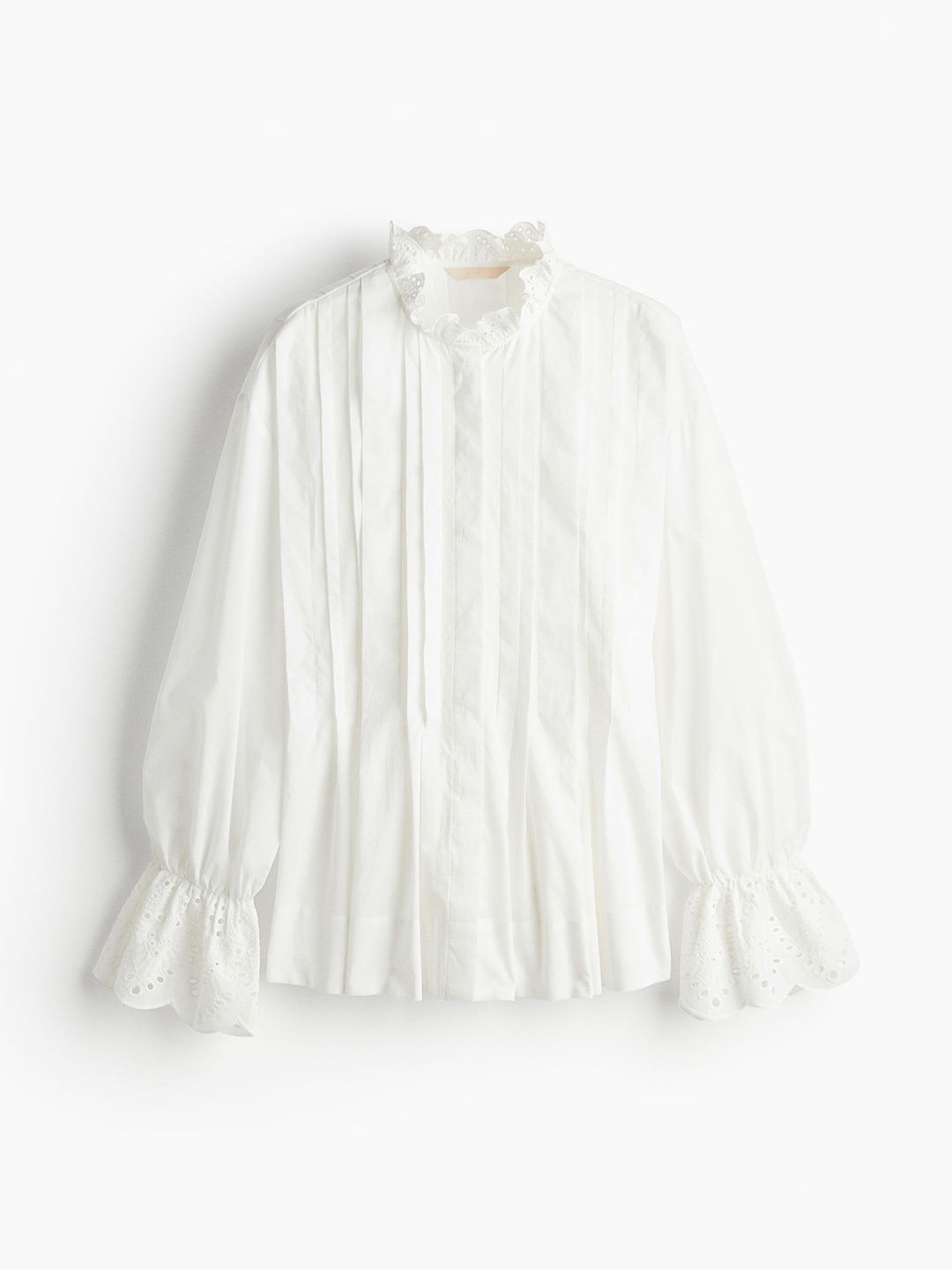 

H&M Women Pintuck Cotton Blouse, White