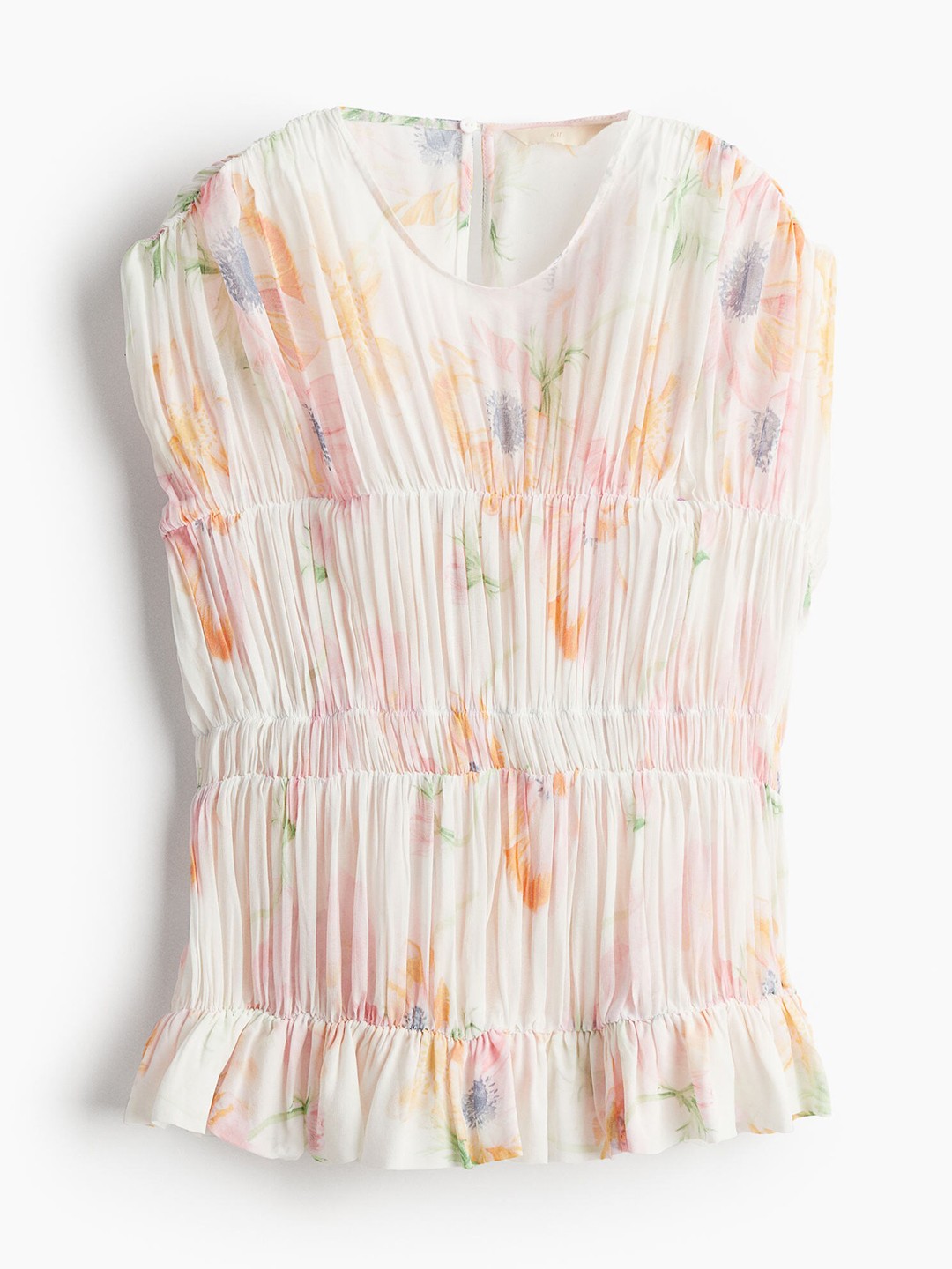 

H&M Women Gathered Viscose Blouse, White