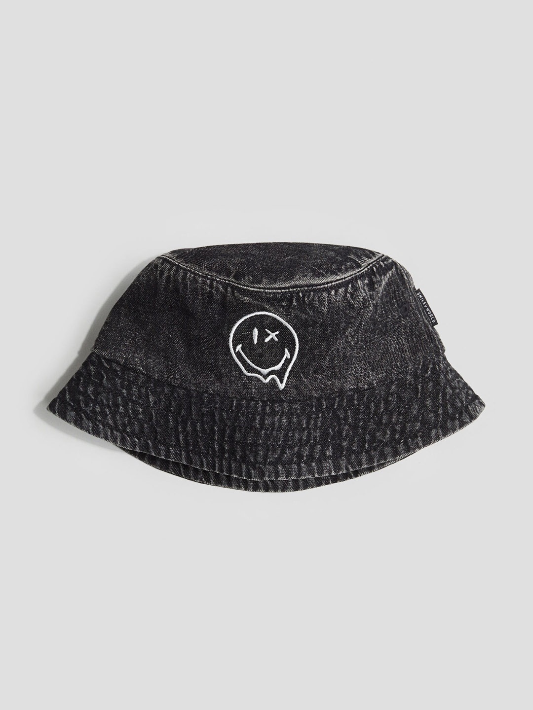 

H&M Boys Pure Cotton Embroidered-Motif Bucket Hat, Grey