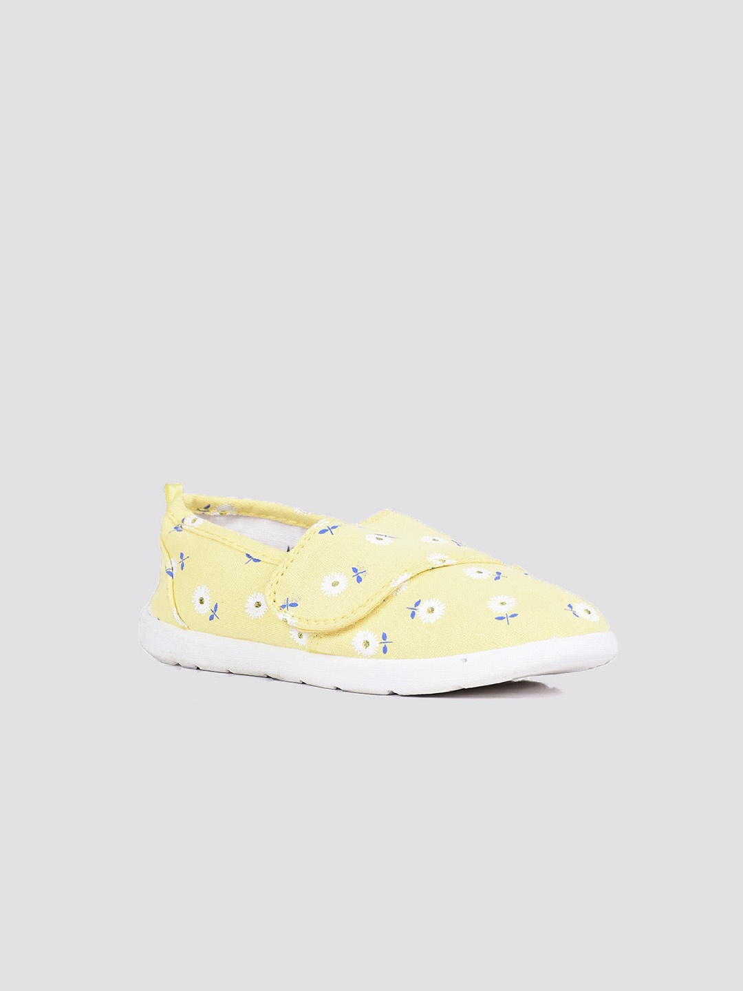 

mothercare Girls Floral Printed Slip-On Sneakers, Yellow