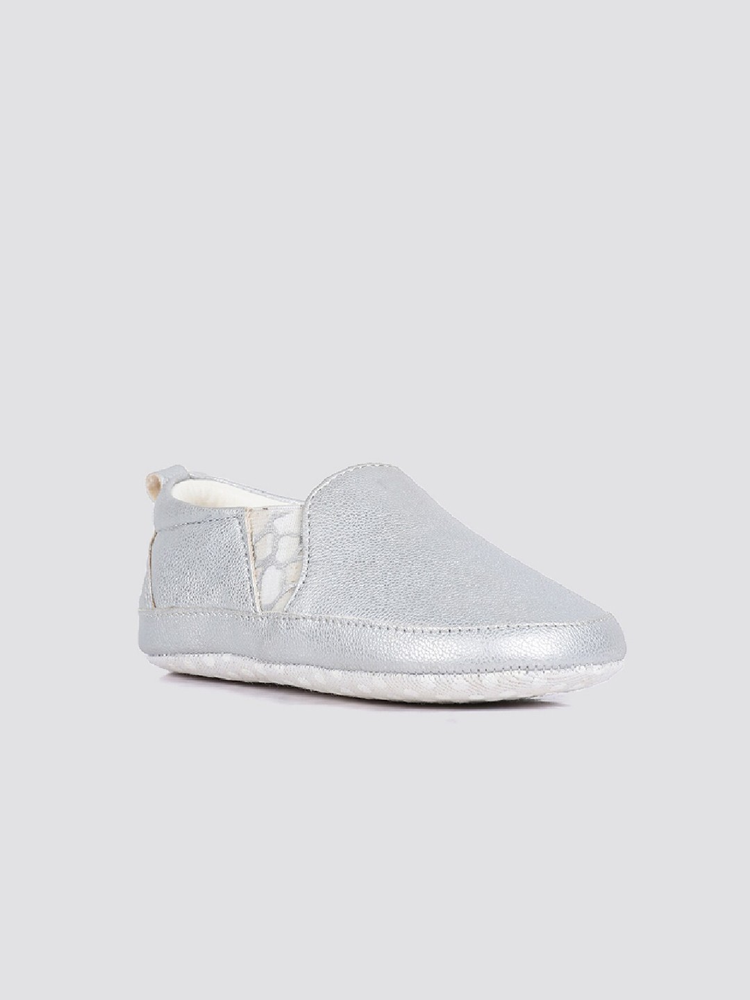 

mothercare Kids Round Toe Slip-On Sneakers, Silver