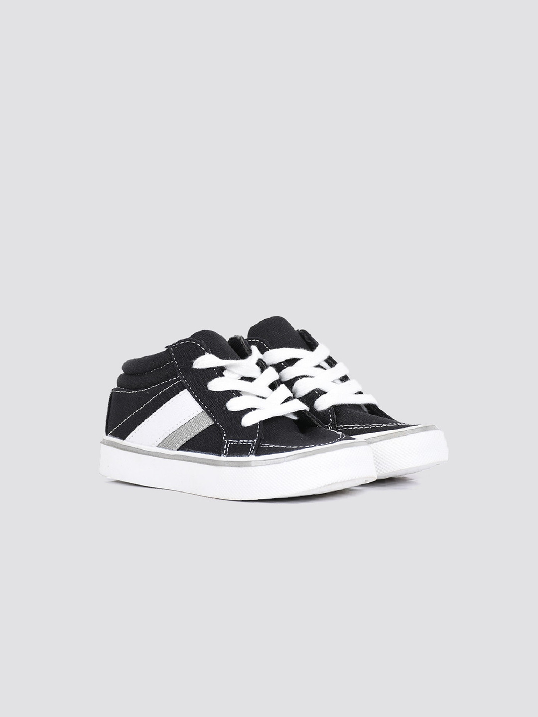 

mothercare Kids Round Toe Canvas Sneakers, Black