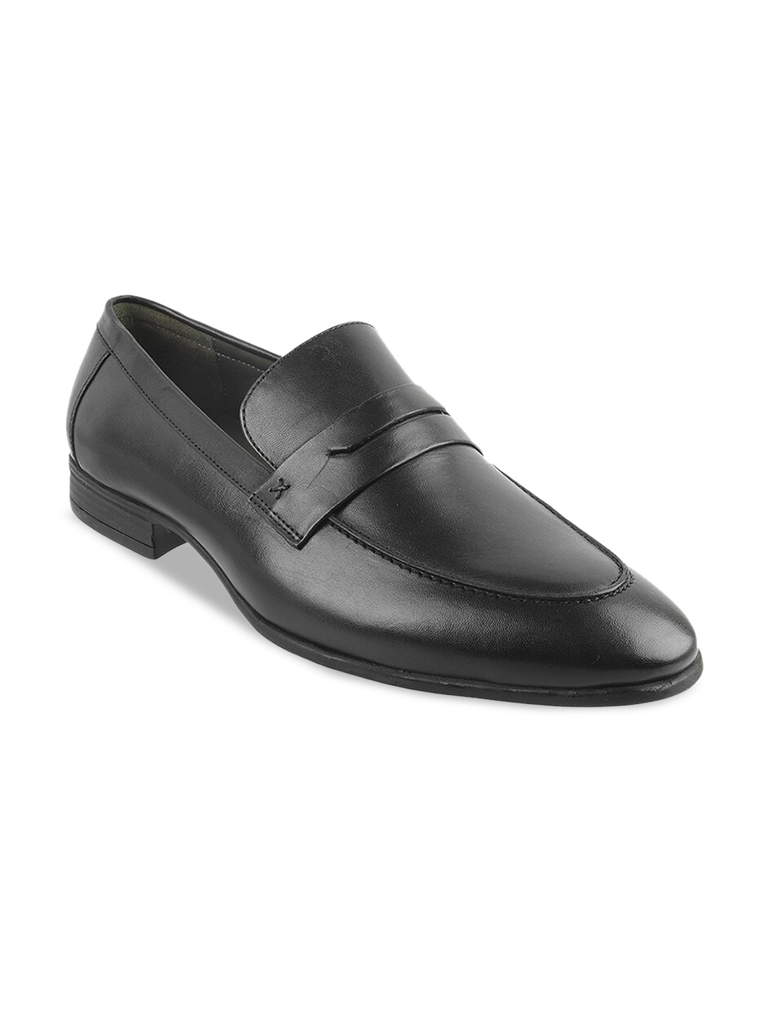 

Mochi Men Leather Formal Loafers, Black