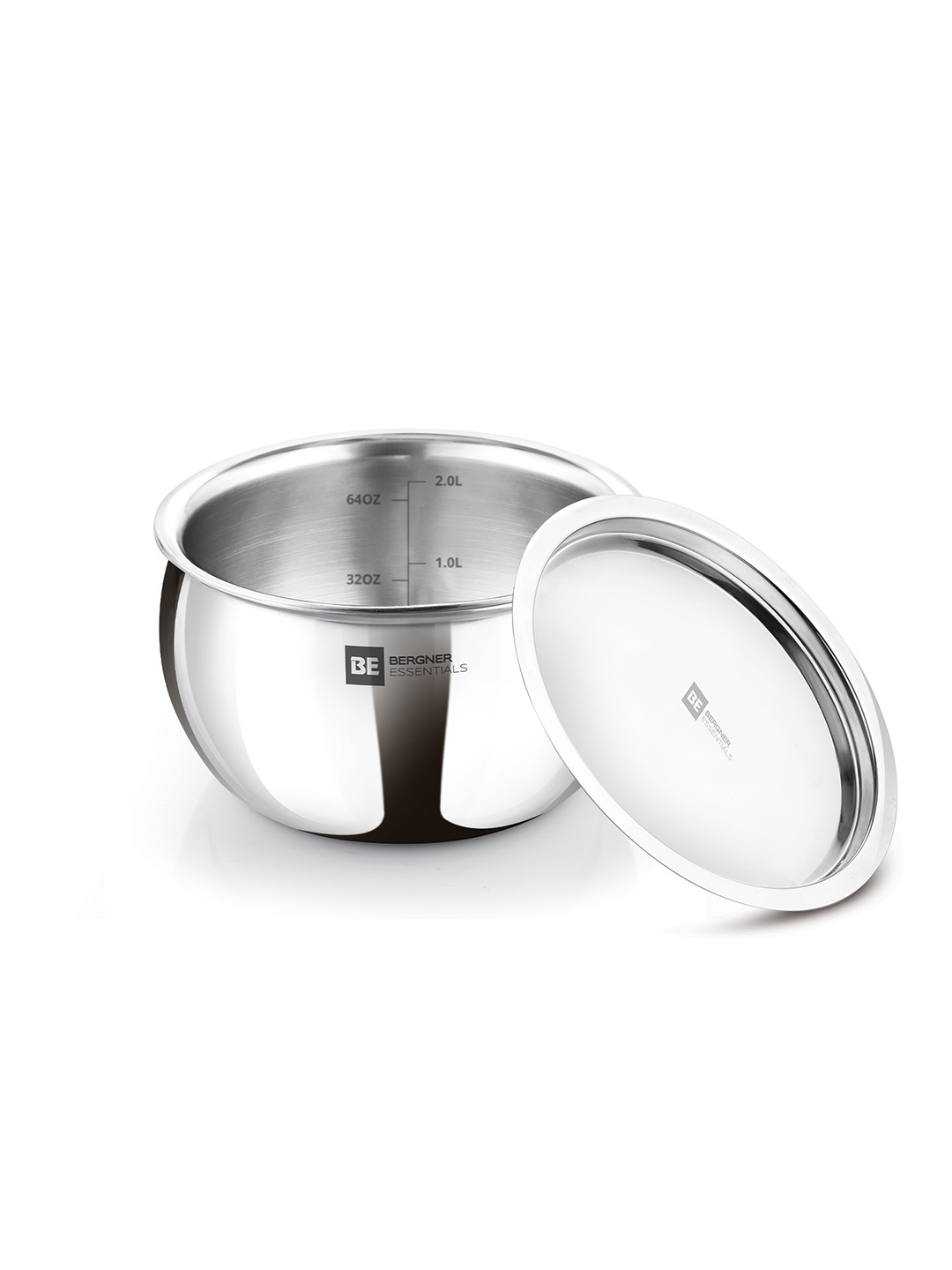 

BERGNER BE Essential White Tri-Ply Stainless Steel Cooking Handi With Lid, Silver