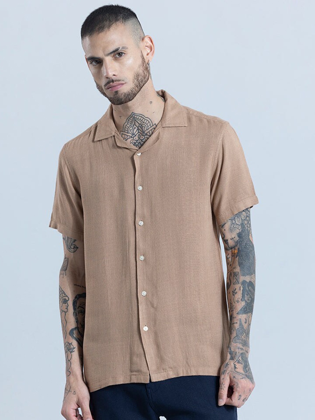 

Snitch Classic Tailored Fit Opaque Casual Shirt, Brown
