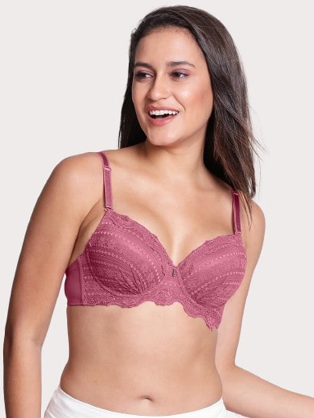 

Susie Lace Full Coverage Underwired Lightly Padded T-shirt Bra With All Day Comfort, Purple