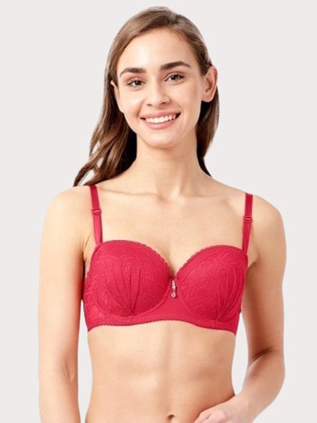 

Susie Medium Coverage Lightly Padded Balconette Bra With All Day Comfort, Red