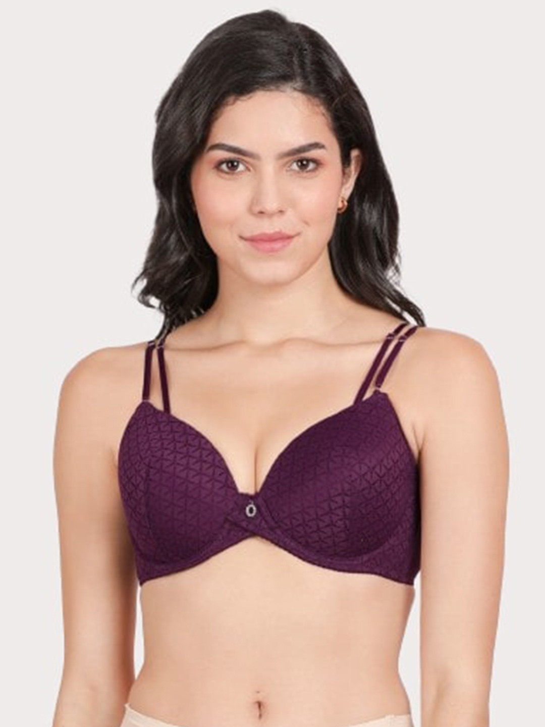 

Susie Floral Lace Medium Coverage Underwired Lightly Padded Bra With All Day Comfort, Purple