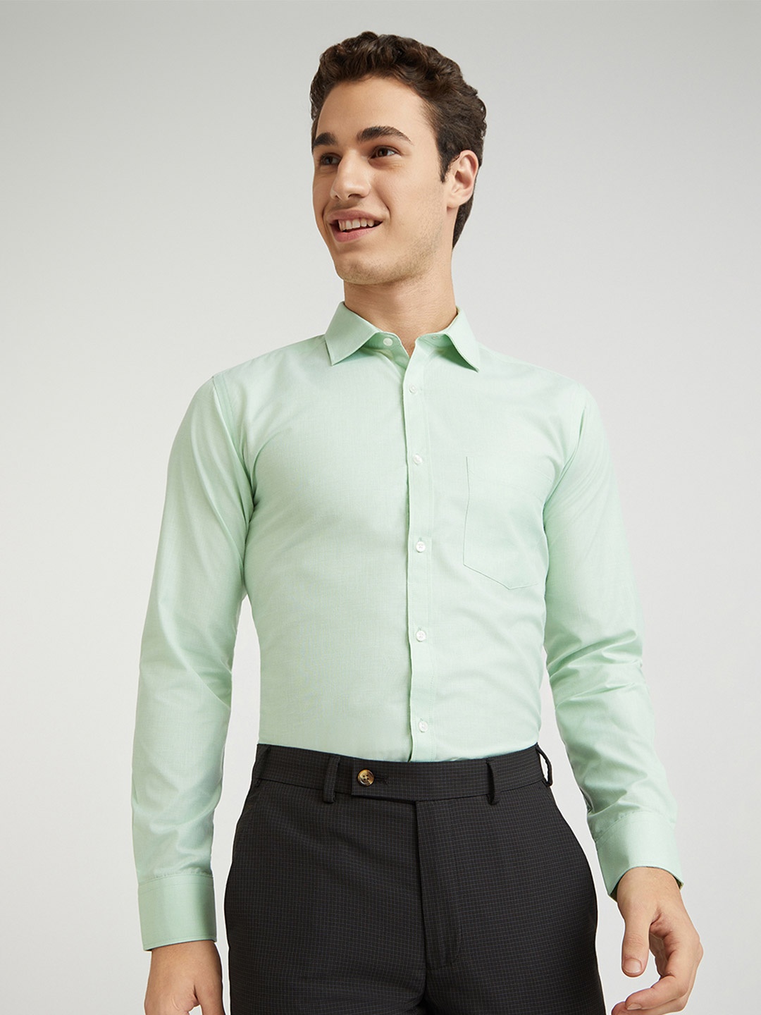 

Park Avenue Slim Fit Formal Shirt, Green