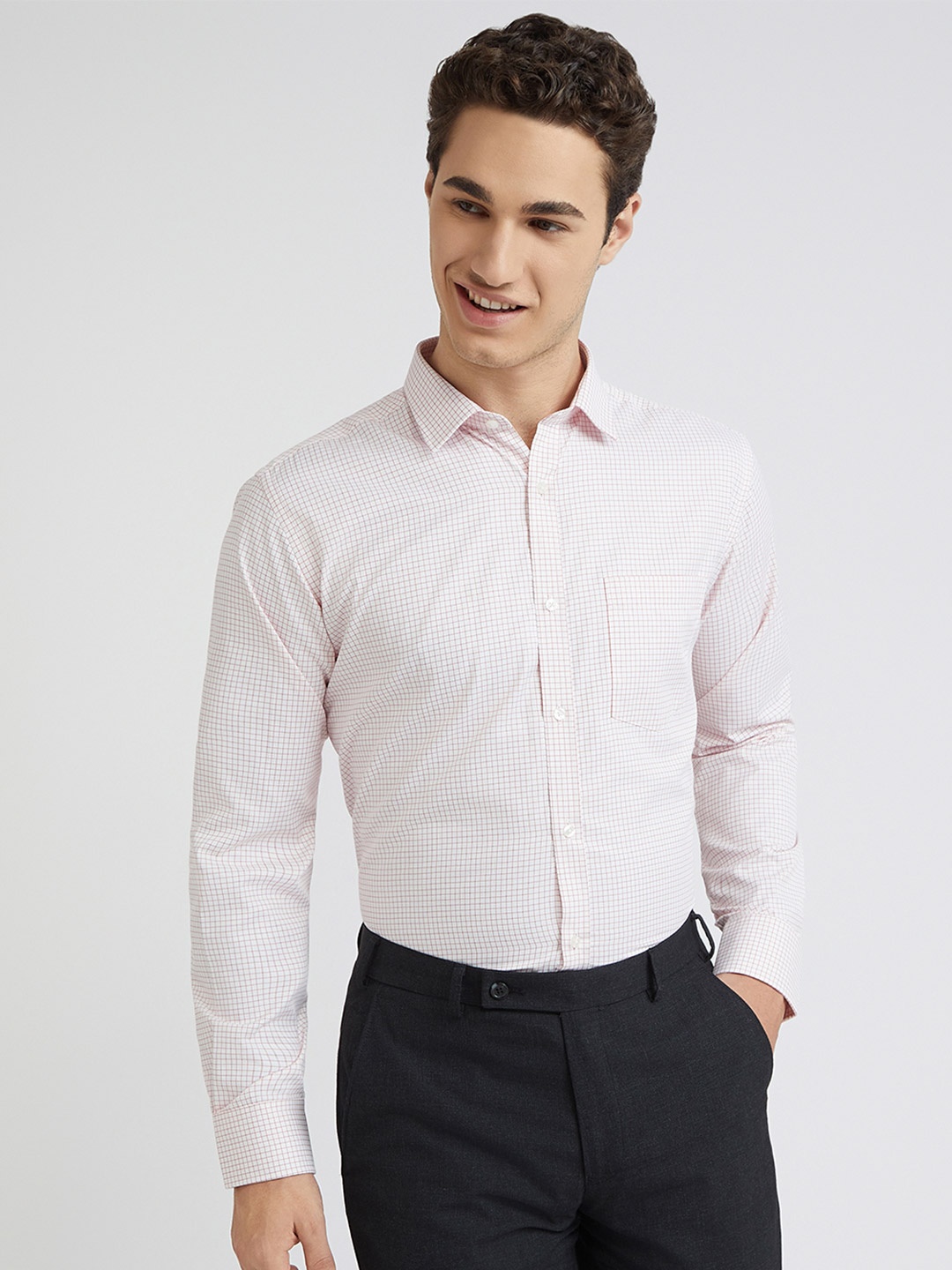 

Park Avenue Checked Formal Shirt, White