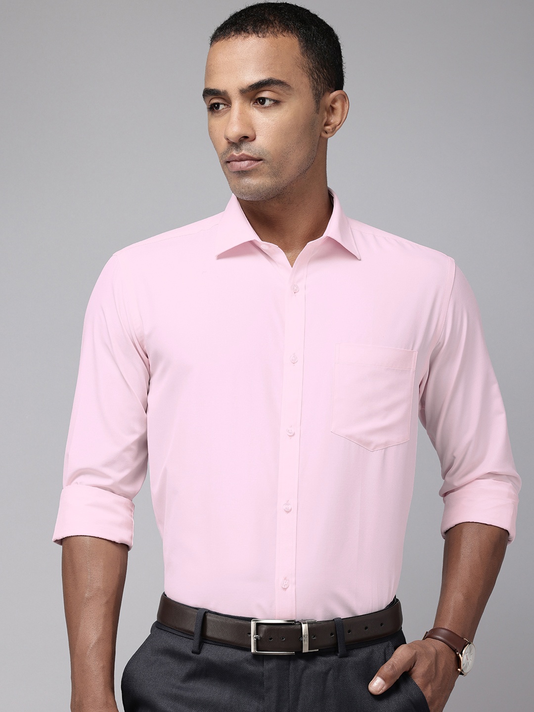 

Park Avenue Men Slim Fit Work Formal Shirt, Pink