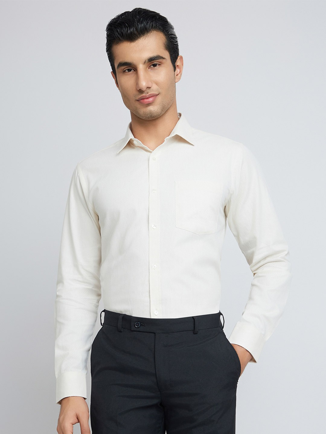 

Park Avenue Slim Fit Formal Shirt, Cream