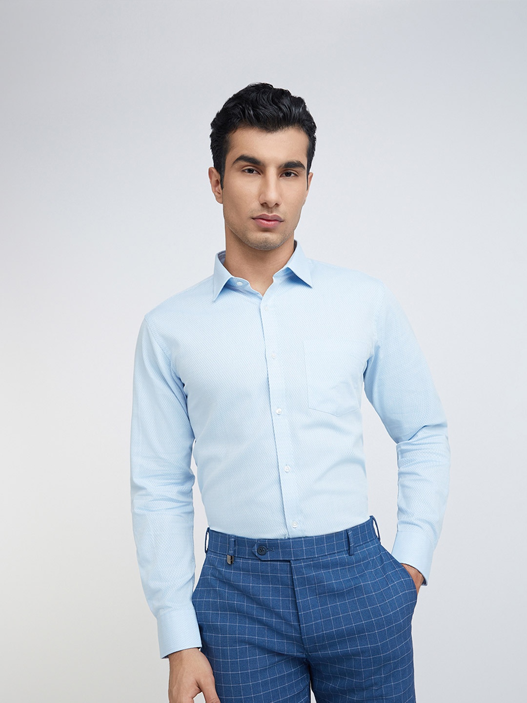 

Park Avenue Slim Fit Pure Cotton Formal Shirt, Blue