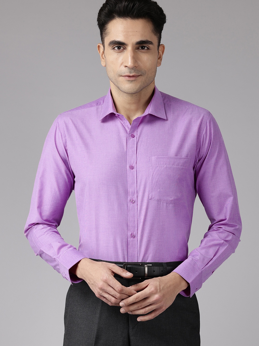 

Park Avenue Men Slim Fit Opaque Formal Shirt, Purple