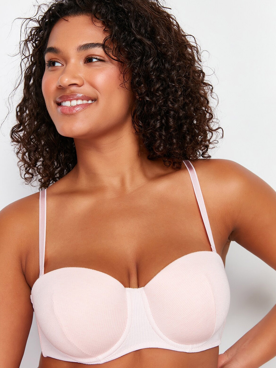 

Trendyol Balconette Bra - Full Coverage Underwired Lightly Padded, Peach