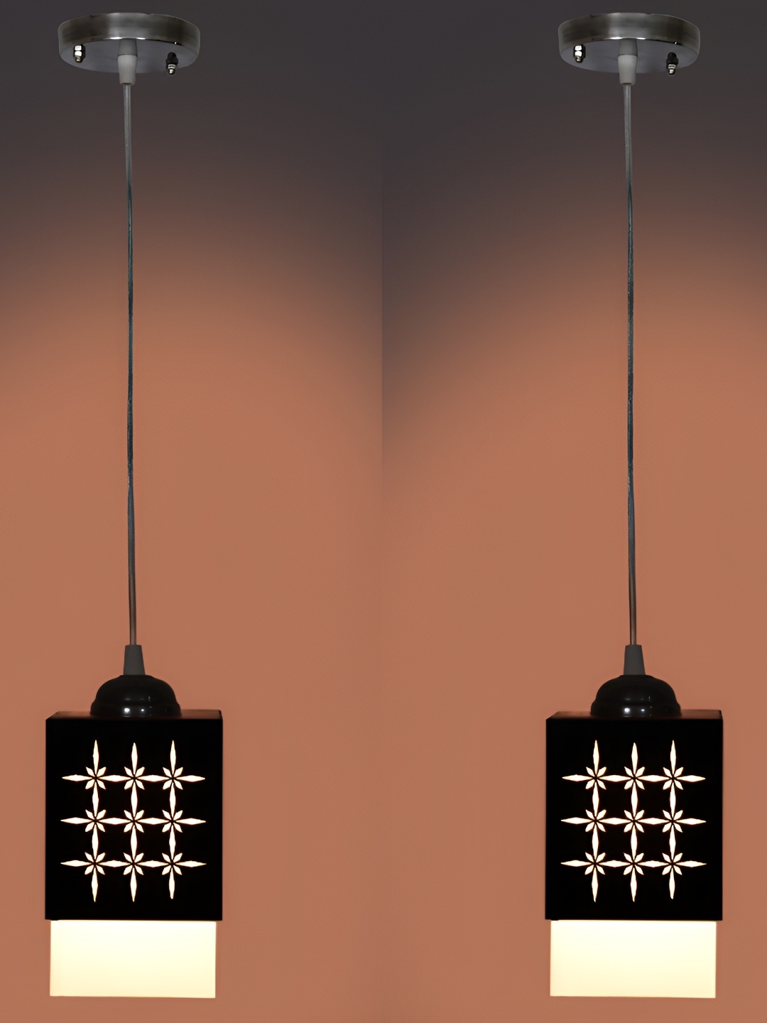 

1ST TIME Brown 2 Pieces Textured Traditional Ceiling Lamp
