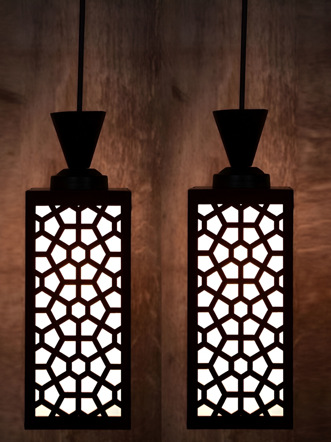 

1ST TIME Black 2 Pcs Textured Traditional Ceiling Lamp
