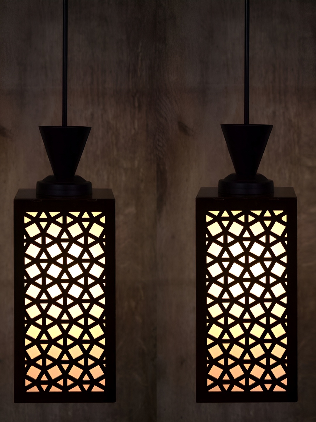 

1ST TIME Brown & White 2 Pcs Textured Traditional Ceiling Lamp