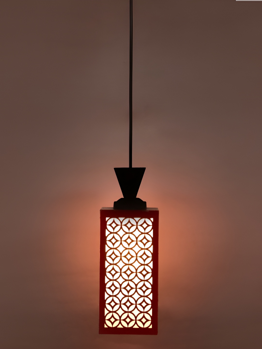 

1ST TIME Red & White Textured Traditional Ceiling Lamp