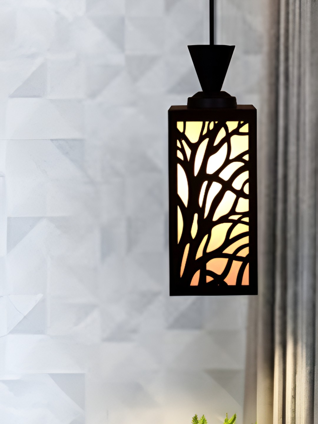 

1ST TIME Brown Textured Traditional Wooden Contemporary Ceiling Lamp