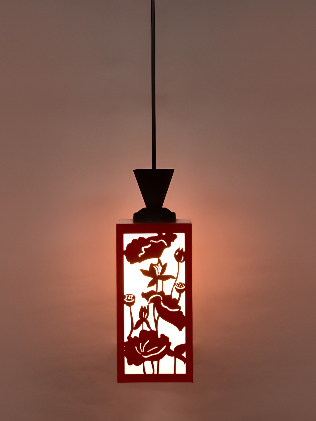 

1ST TIME Red & White Textured Traditional Ceiling Lamp