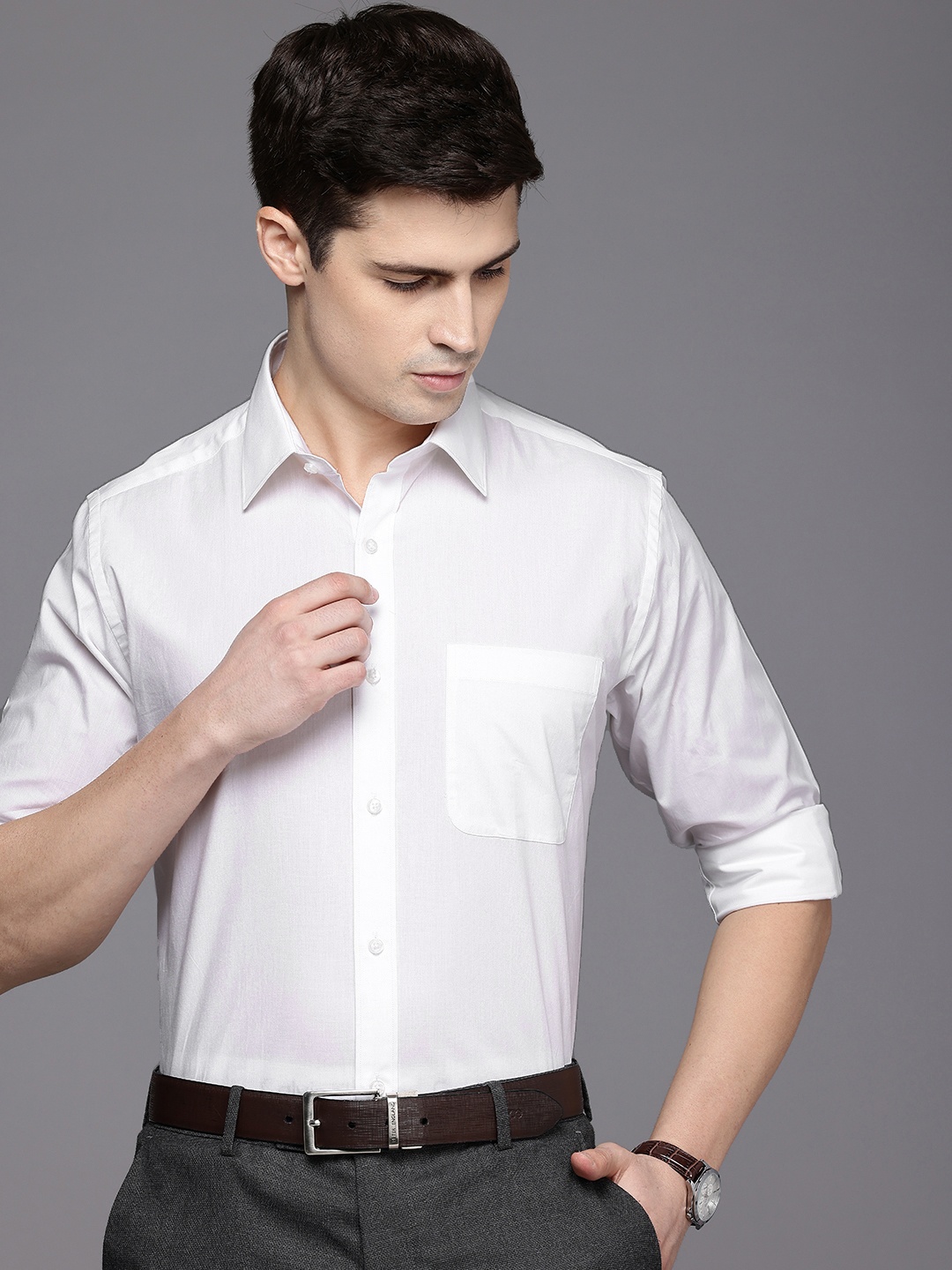 Raymond Pure Cotton Slim Fit Formal Shirt, White