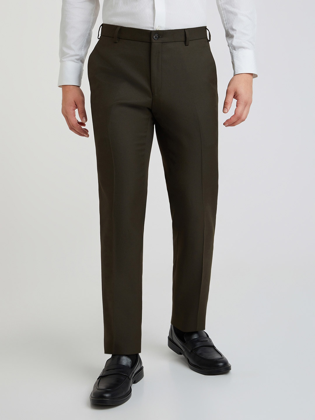 

Raymond Men Slim Fit Formal Trousers, Brown