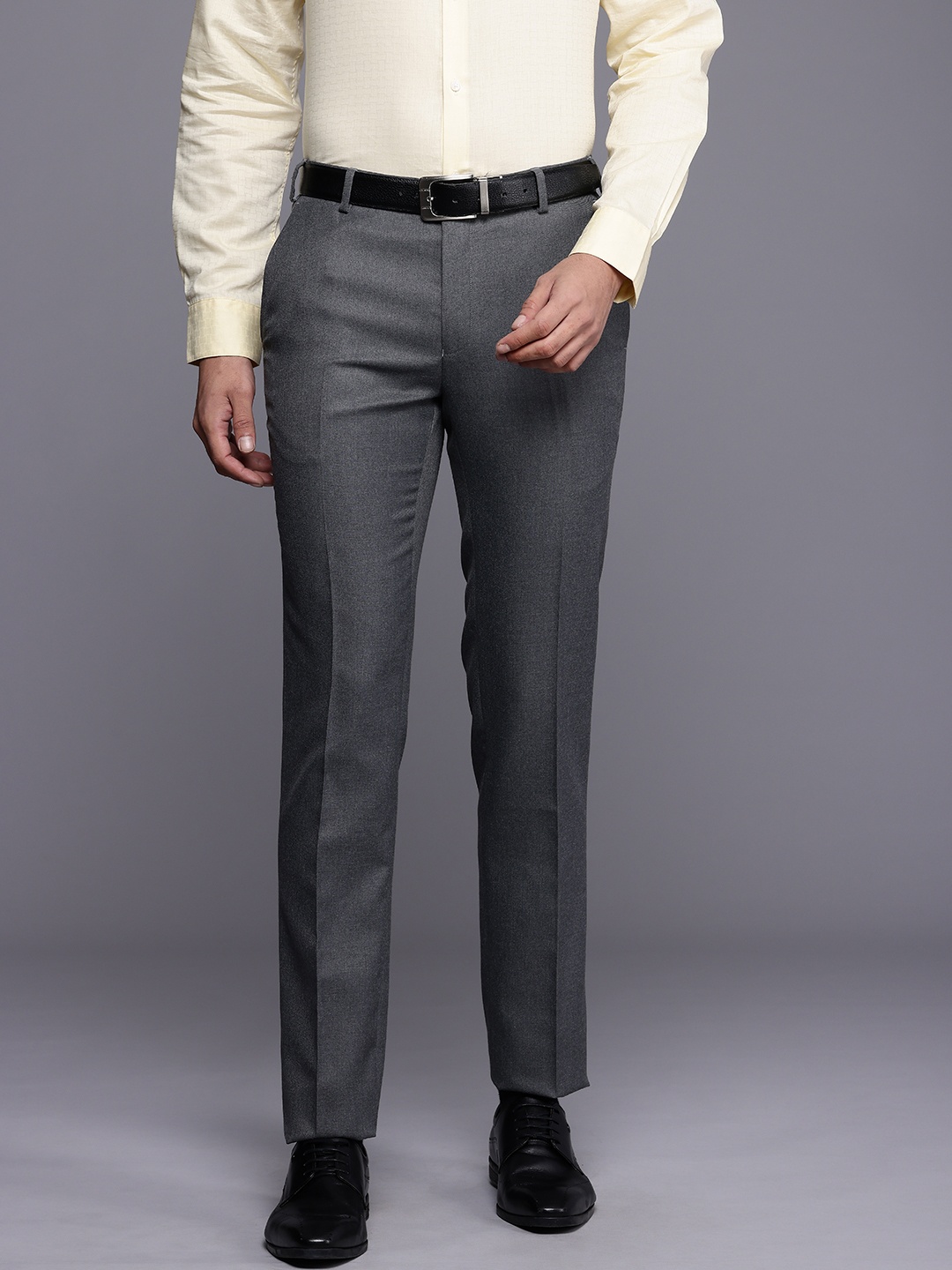 

Raymond Men Slim Fit Formal Trousers, Grey