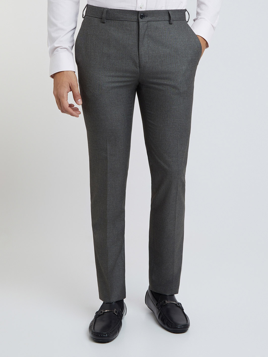 

Raymond Men Slim Fit Formal Trousers, Grey