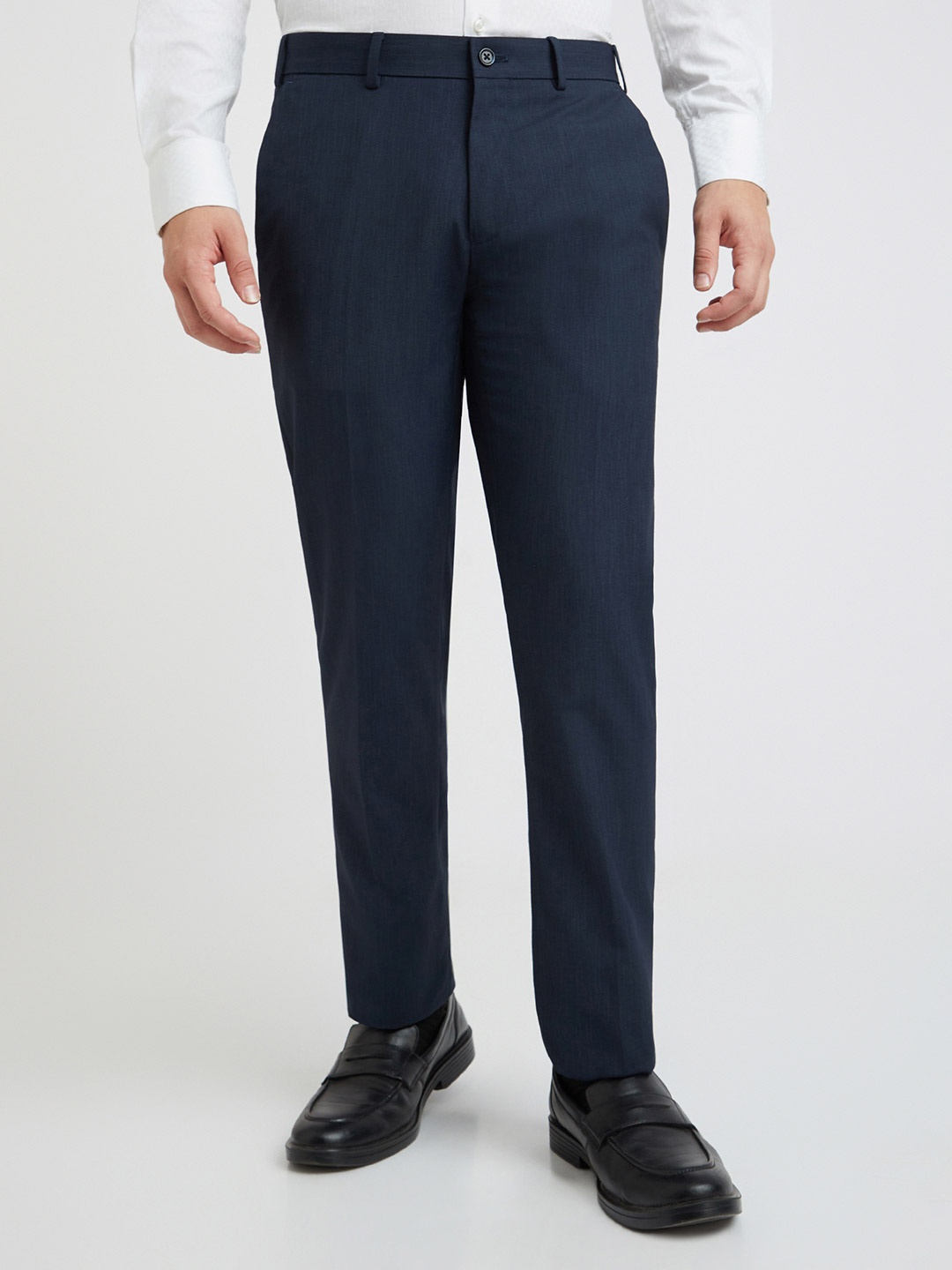 

Raymond Men Slim Fit Trousers, Navy blue