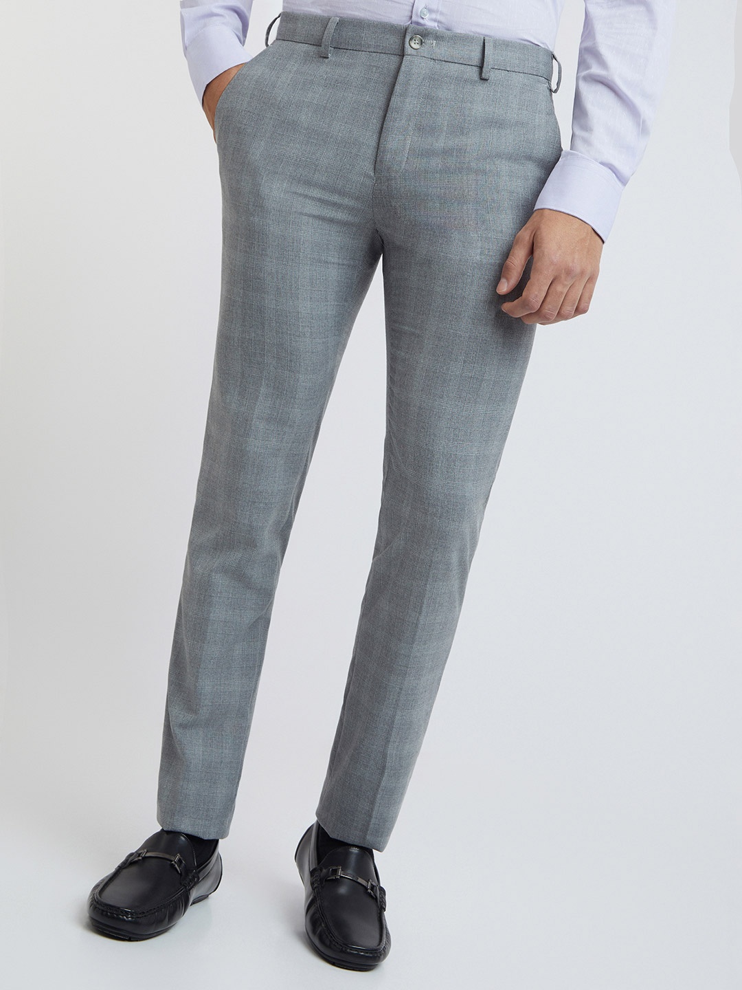 

Raymond Men Slim Fit Formal Trousers, Grey