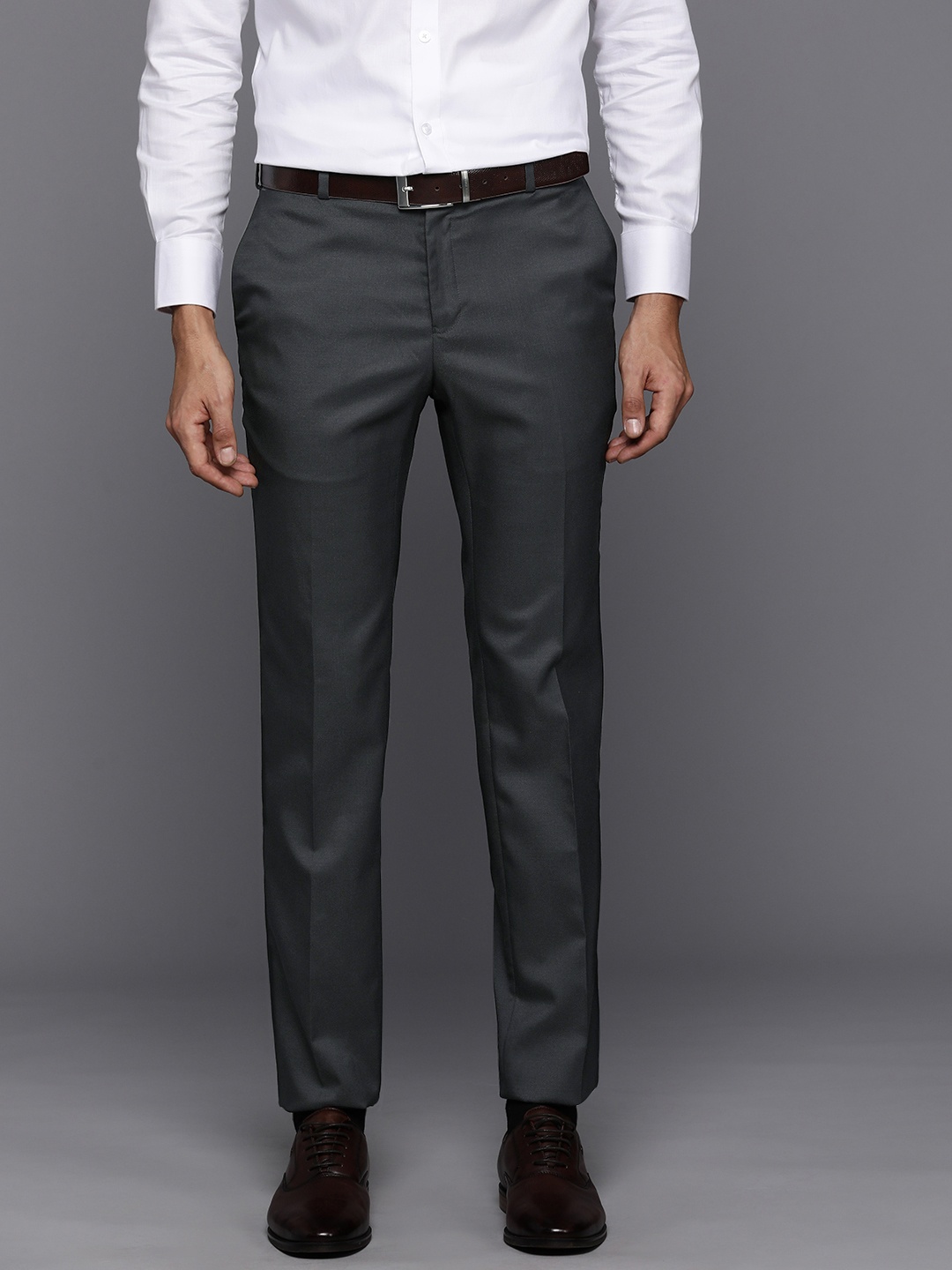 

Raymond Men Slim Fit Formal Trousers, Charcoal