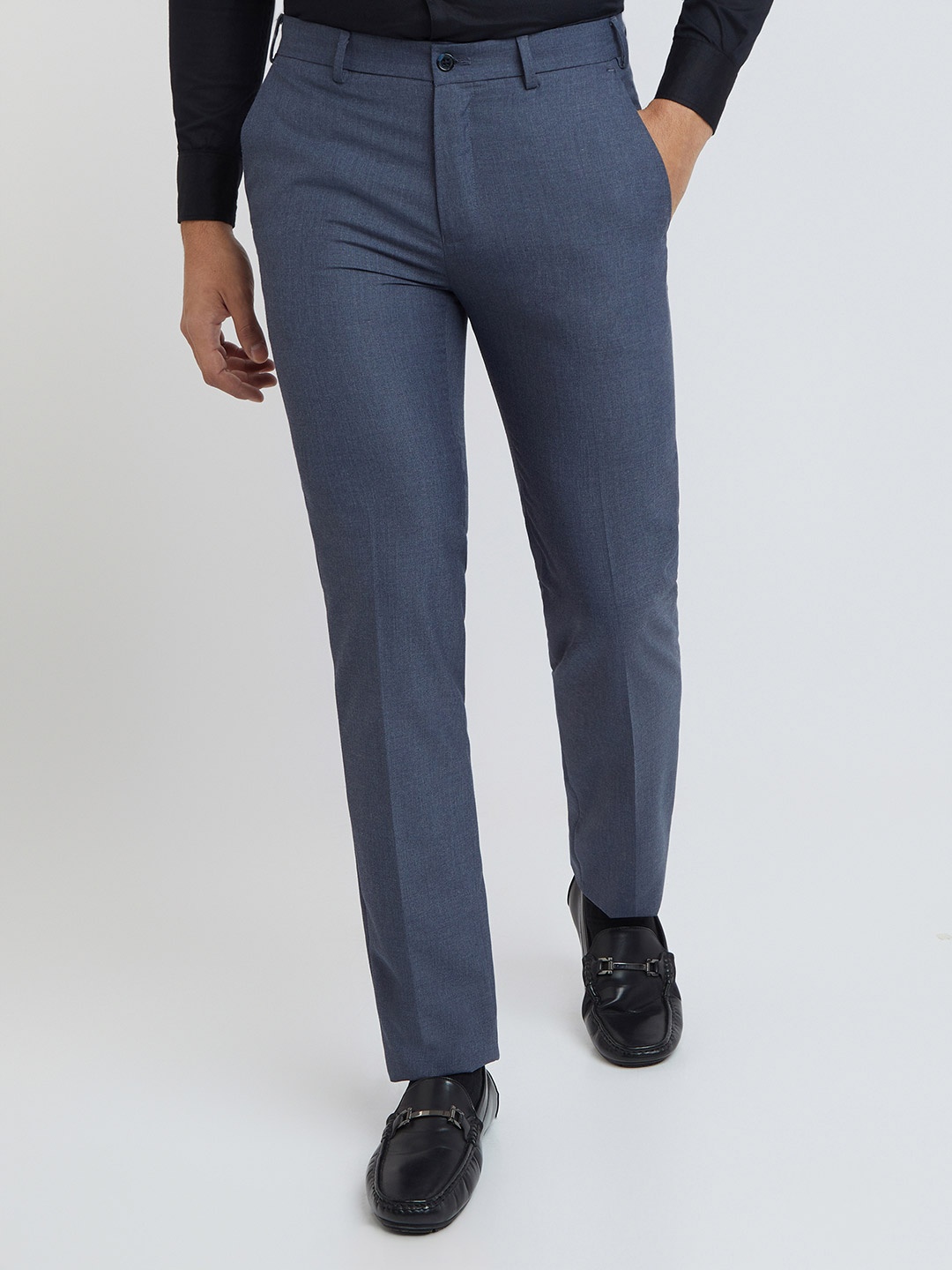 

Raymond Men Slim Fit Trousers, Blue