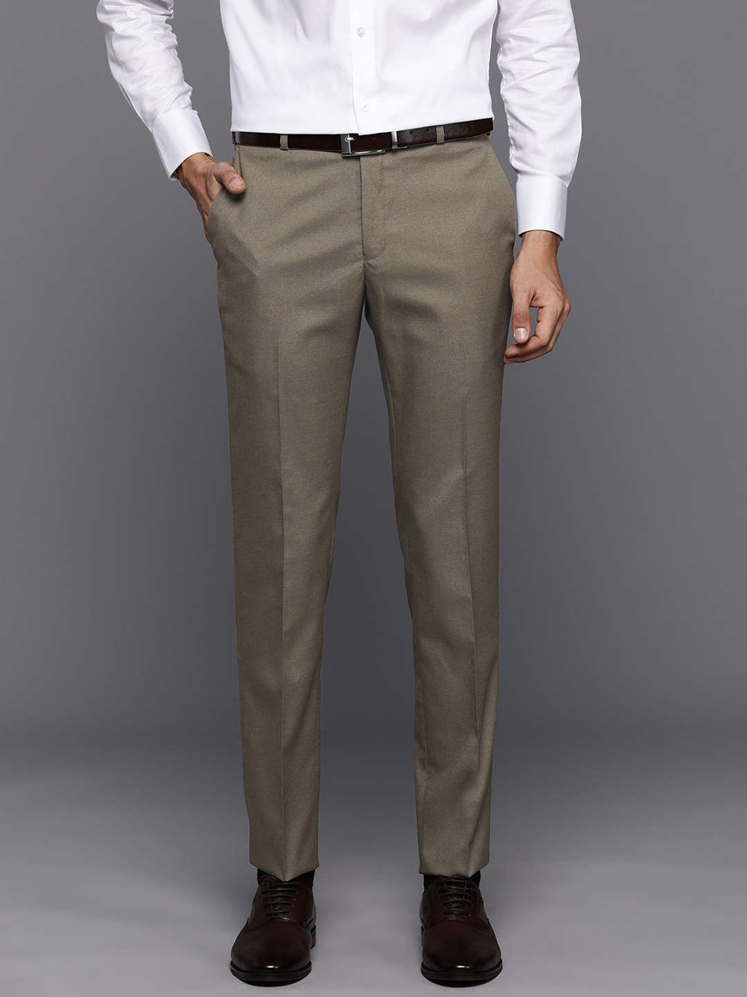 

Raymond Men Slim Fit Trousers, Khaki