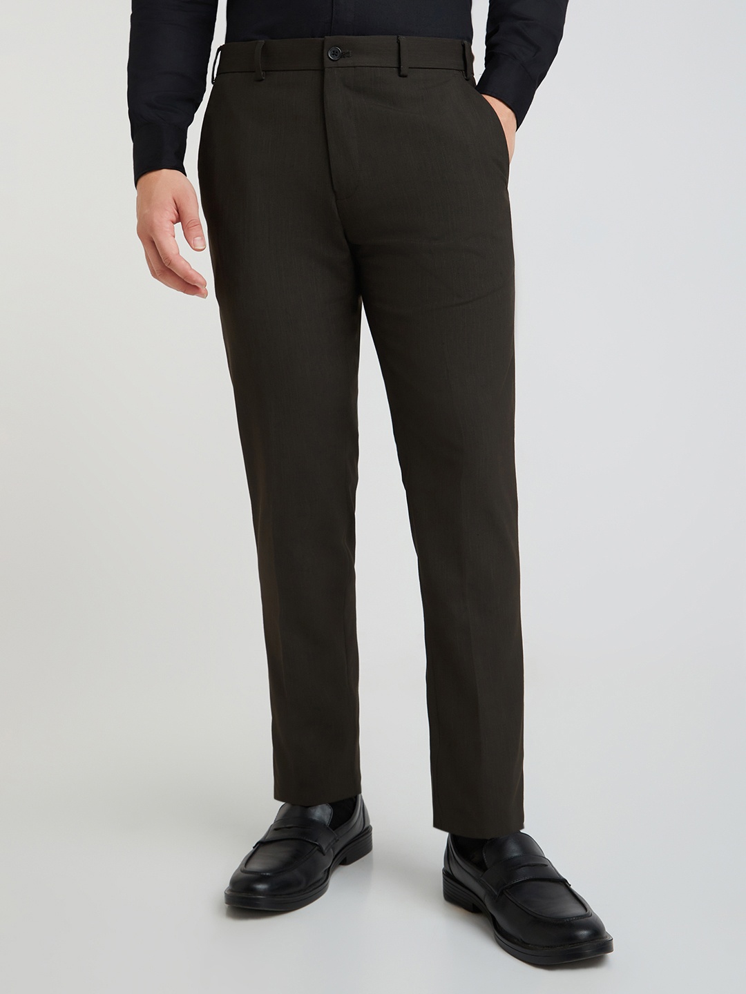 

Raymond Men Slim Fit Trousers, Brown