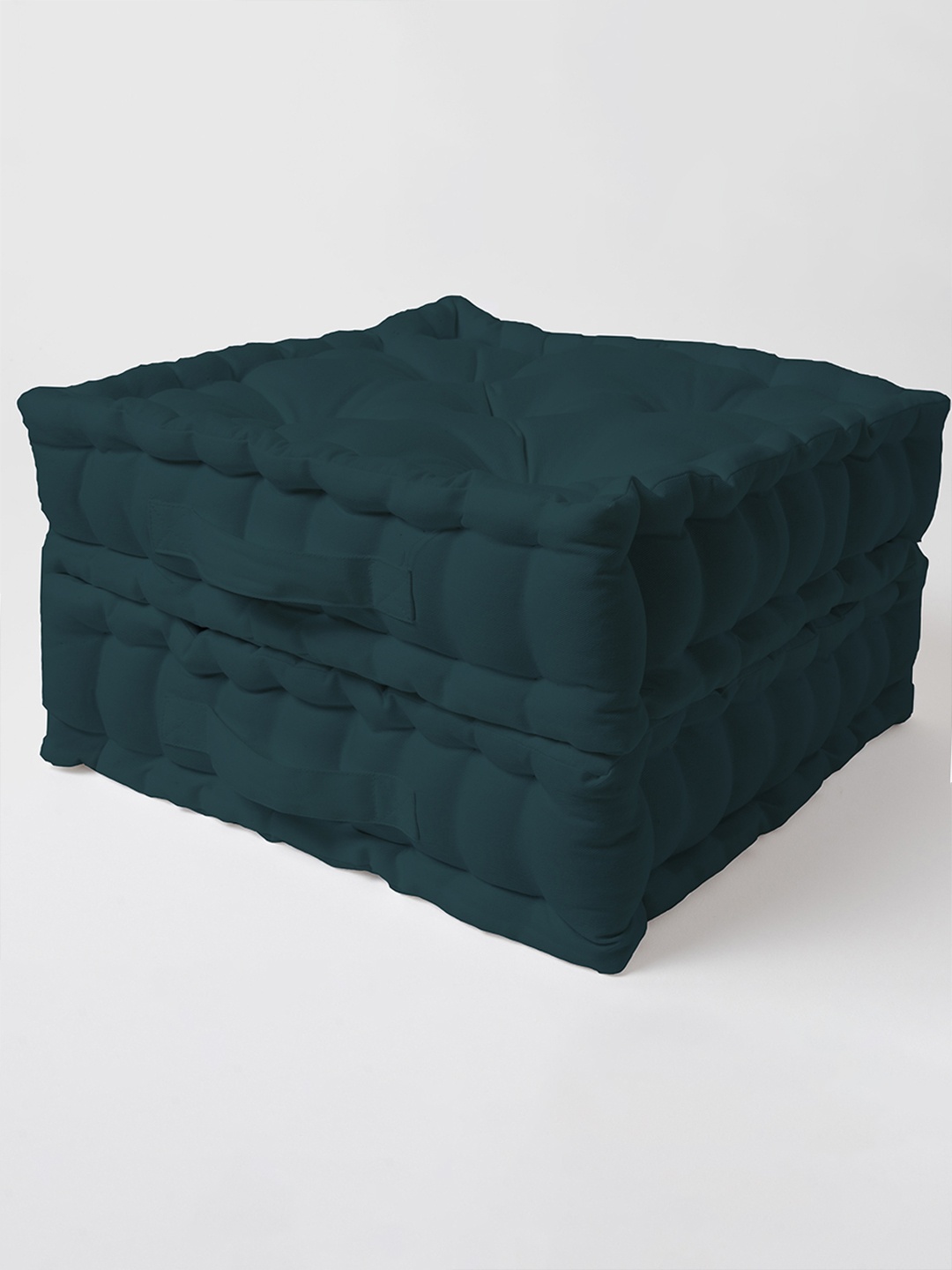 

SKANDA FAB 2-pcs Green Pure Cotton Square-Shaped Floor Cushion