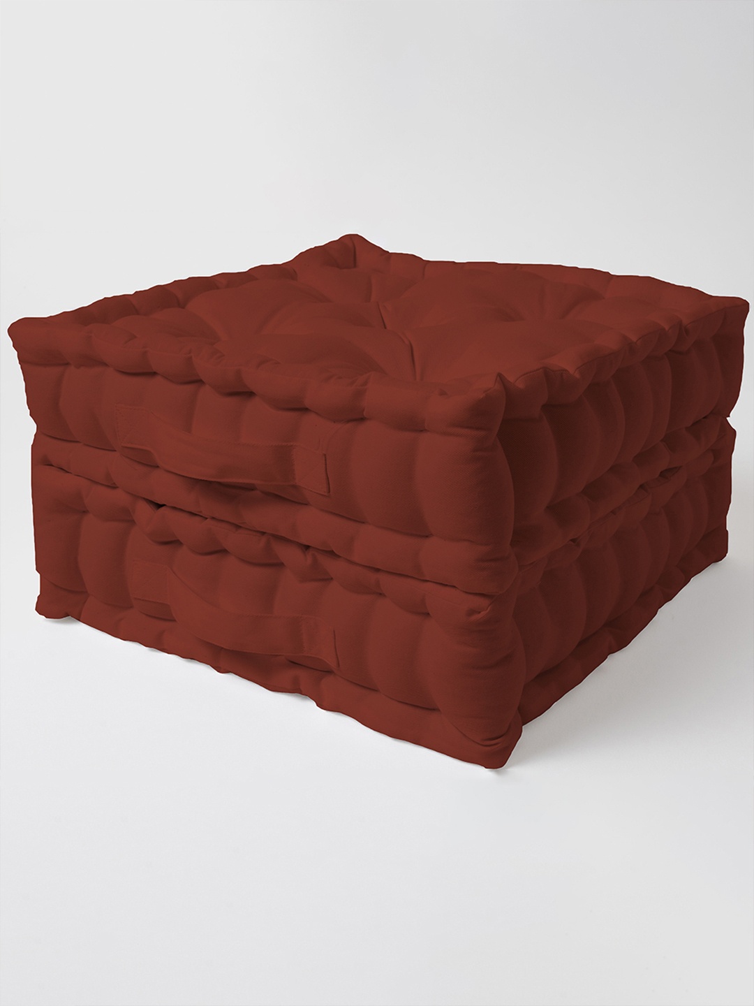

SKANDA FAB 2-pcs Brown Pure Cotton Square-Shaped Floor Cushion