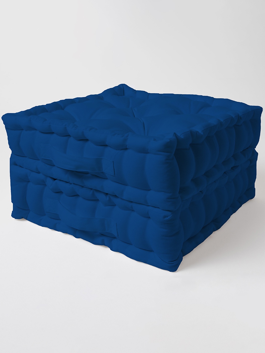 

SKANDA FAB 2-pcs Blue Pure Cotton Square-Shaped Floor Cushion