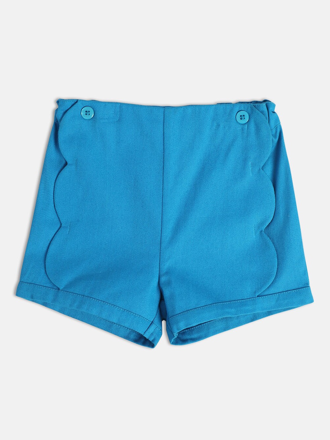 

MINI KLUB Girls Mid Rise Pure Cotton Shorts, Blue