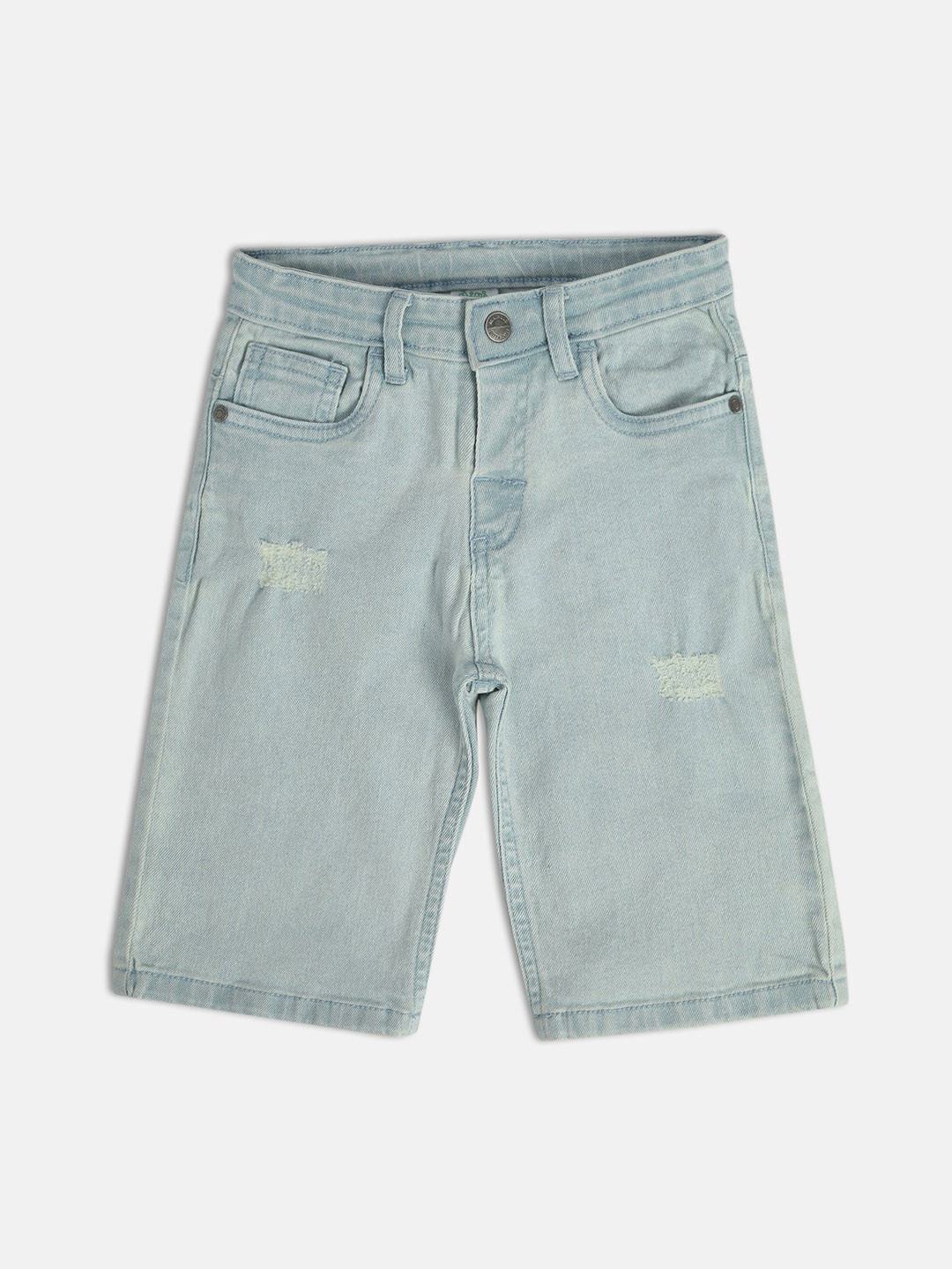 

MINI KLUB Boys Mid Rise Cotton Denim Shorts, Blue