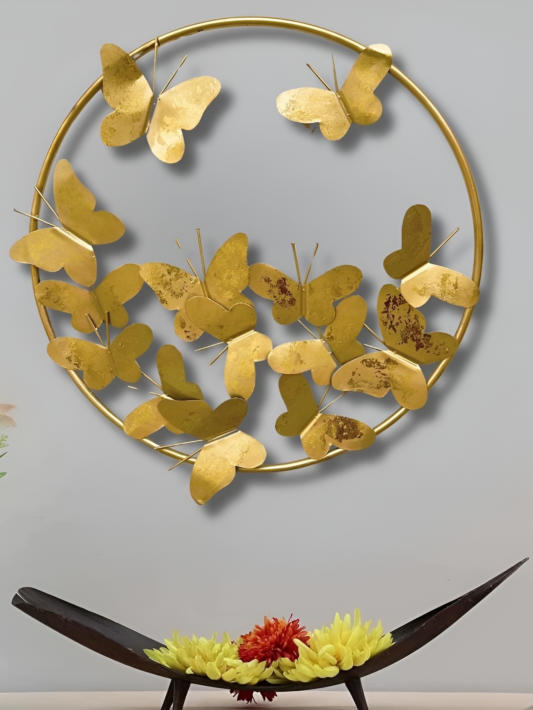 

RSN Gold Toned Textured Metal Butterfly Wall Hanging