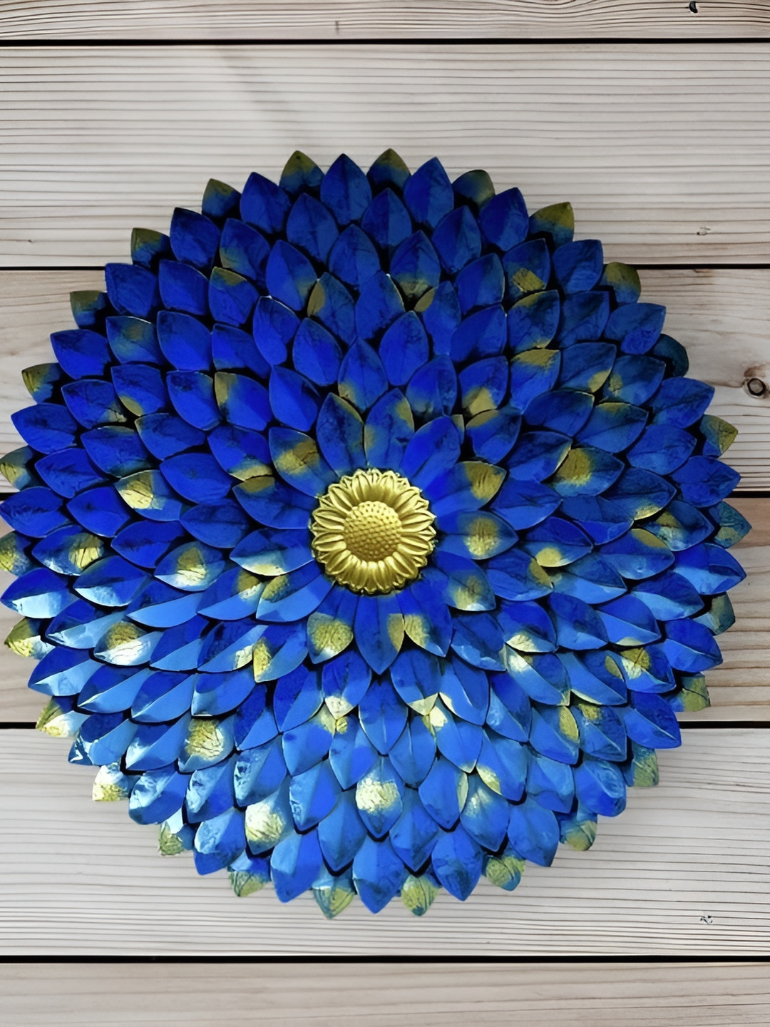 

RSN Blue & Beige Metal Flower Hanging Wall Decor