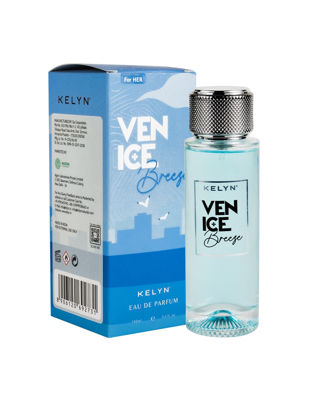 

KELYN Venice Breeze Long Lasting Eau De Parfum - 100ml, Blue