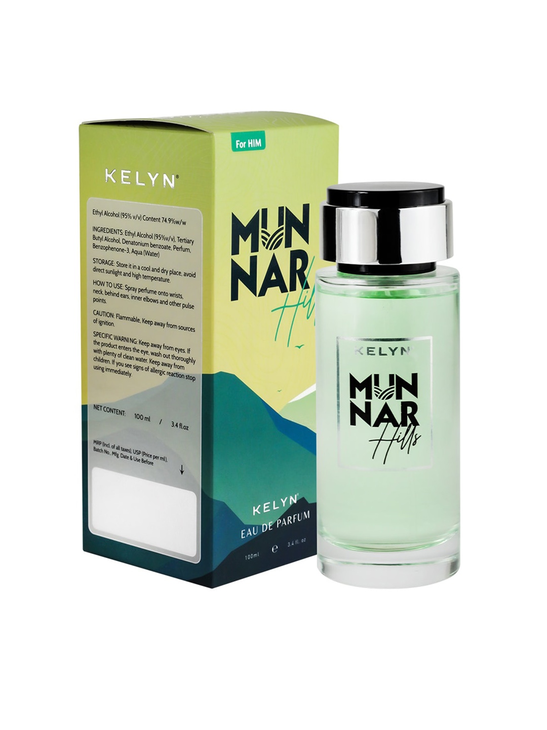 

KELYN Men Munar Hills Long Lasting Eau De Parfum - 100ml, Green