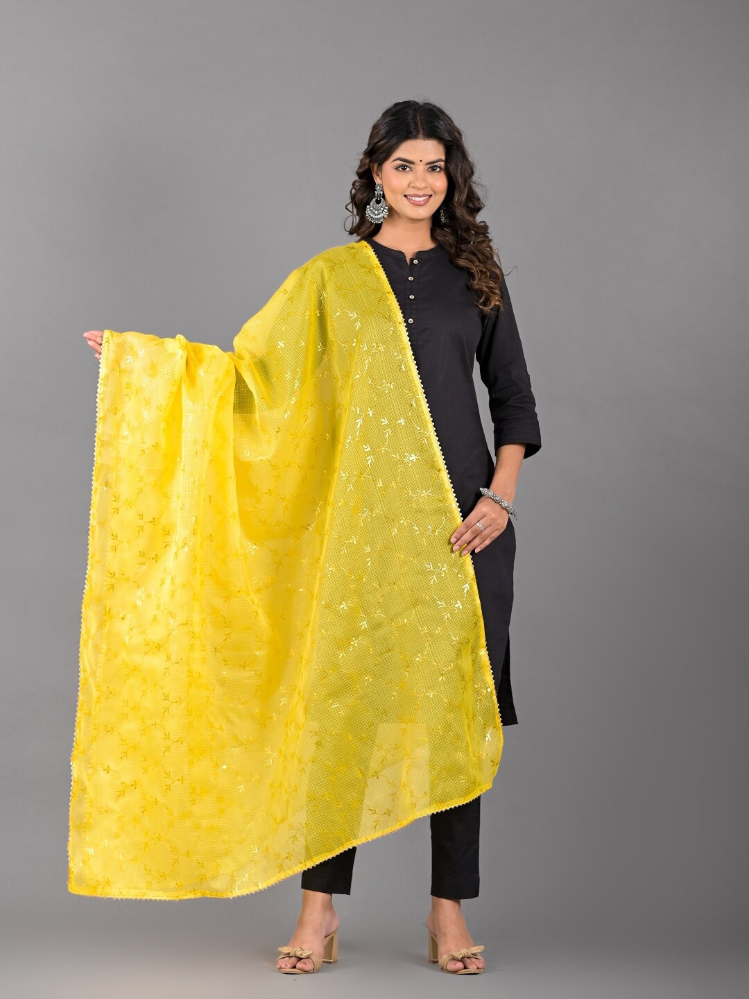 

Apratim Ethnic Motifs Woven Design Gotta Patti Dupatta, Yellow