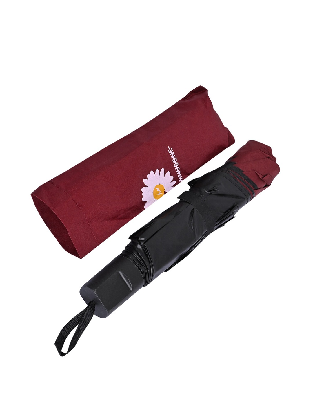 

LOOM LEGACY Manual 3 Fold Floral Umbrellas, Maroon
